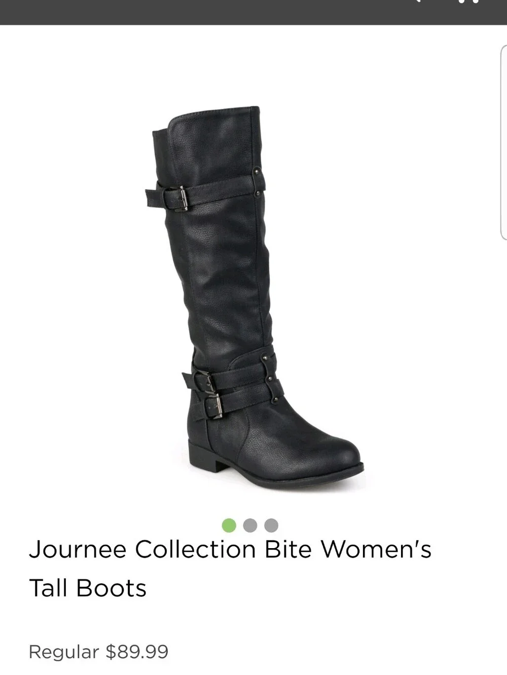 Journee Collection Black Over-the-Knee Wide Calf Buckle Riding Boots